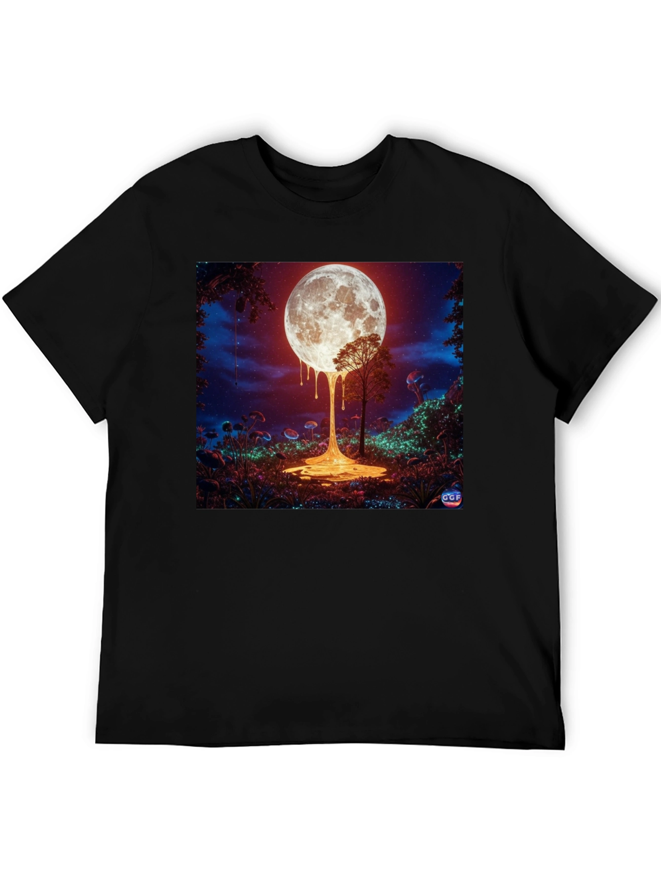 Melting Moon Graphic Tee - Unique Design