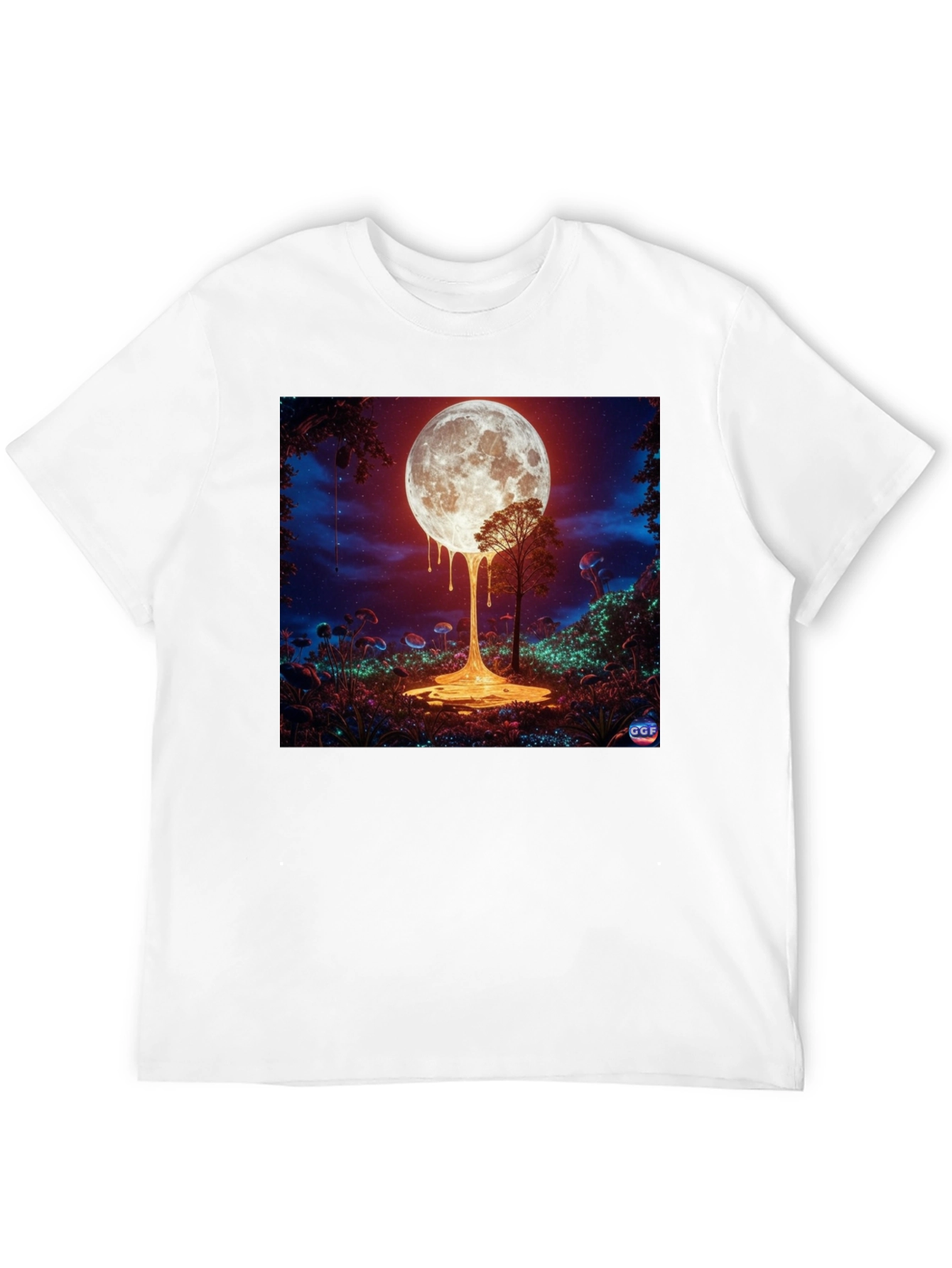 Melting Moon Graphic Tee - Unique Design