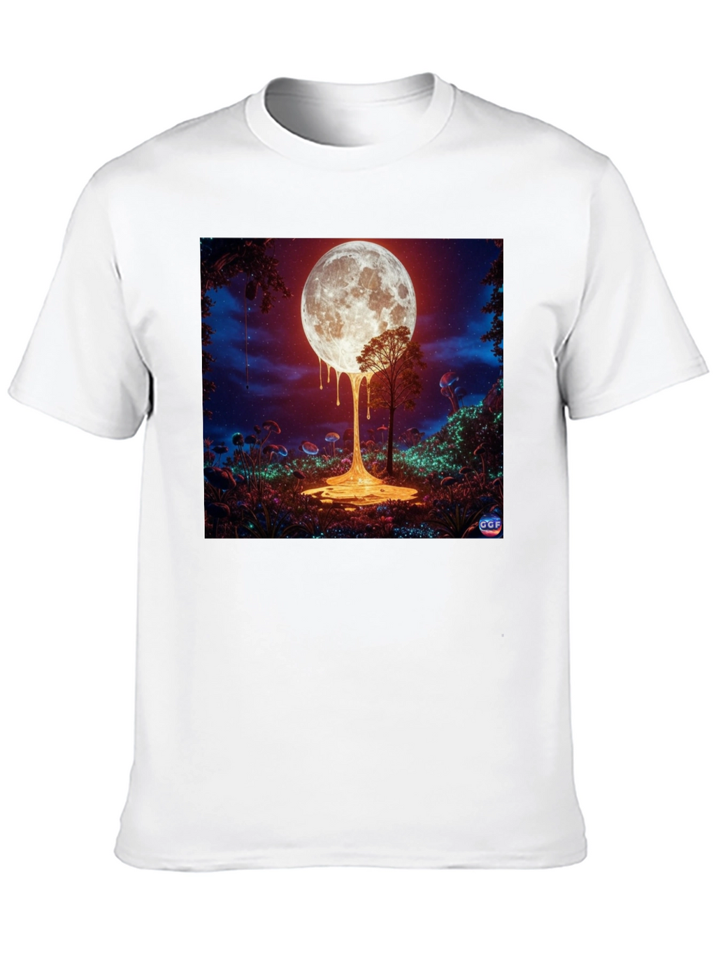 Melting Moon Graphic Tee - Unique Design