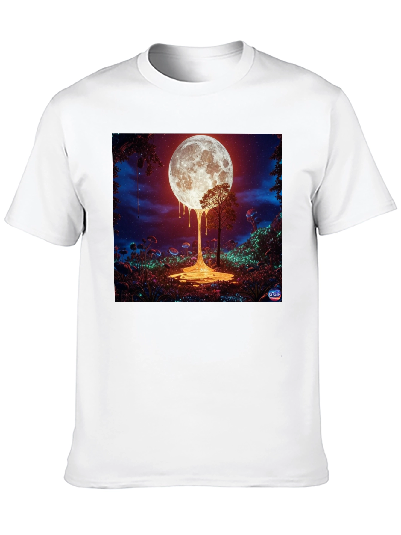 Melting Moon Graphic Tee - Unique Design