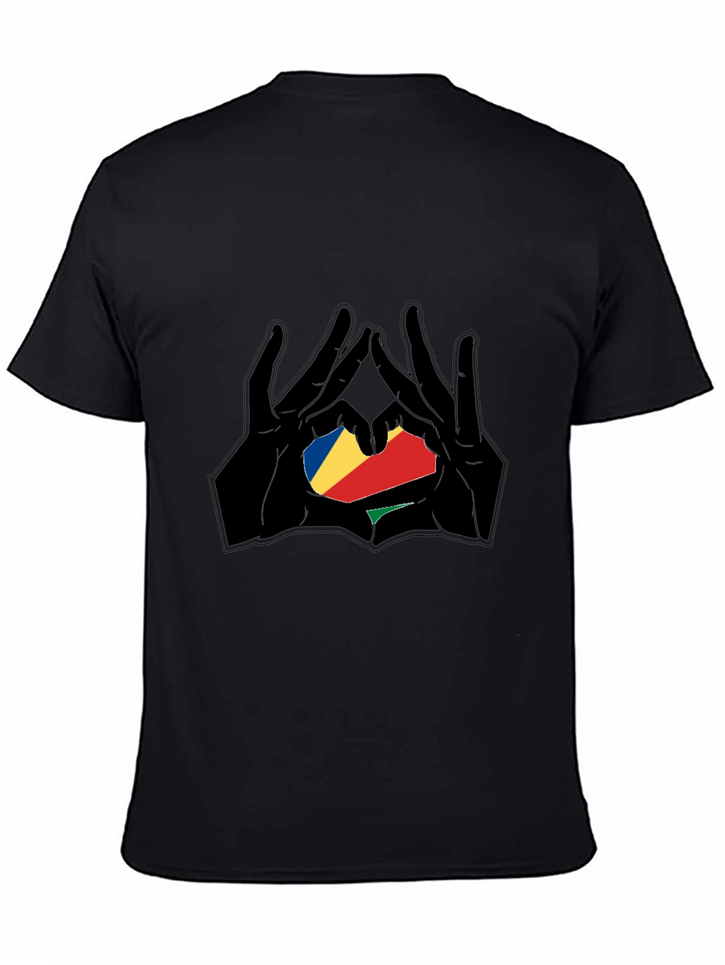 Seychelles Flag Heart Hands T-Shirt