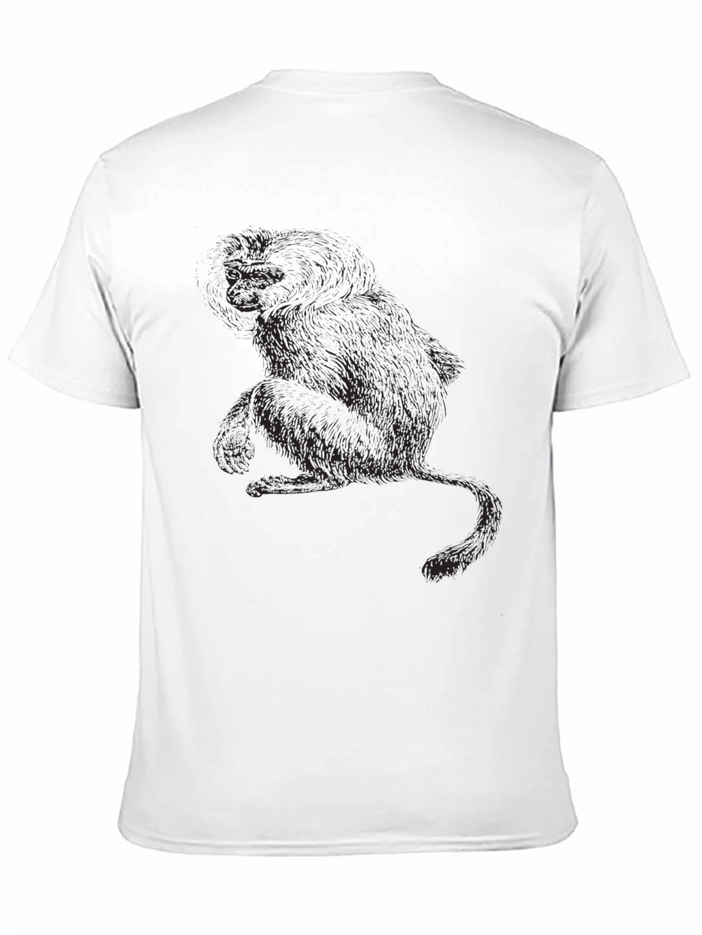 Mens Black Graphic Tee - Monkey Print
