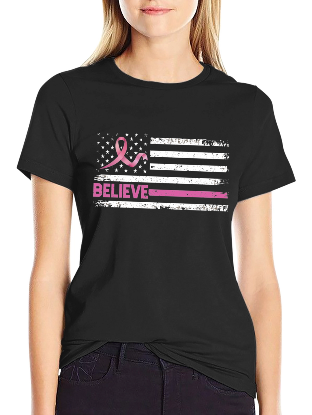 Breast Cancer Awareness Flag T-Shirt