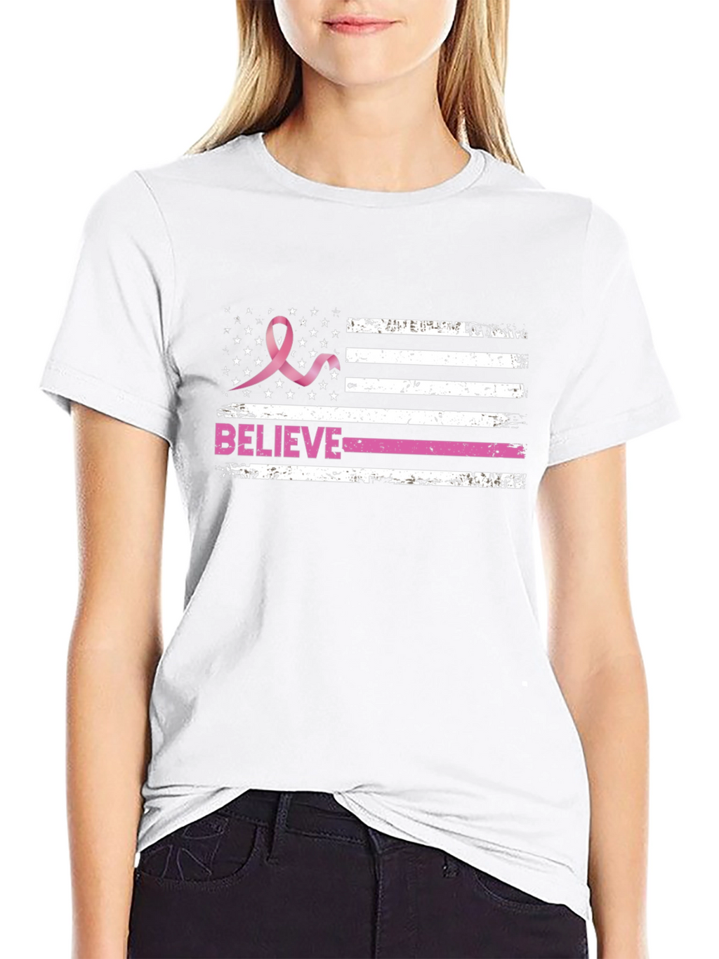 Breast Cancer Awareness Flag T-Shirt