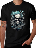 Skull Poker Graphic Tee - Mens Black T-Shirt