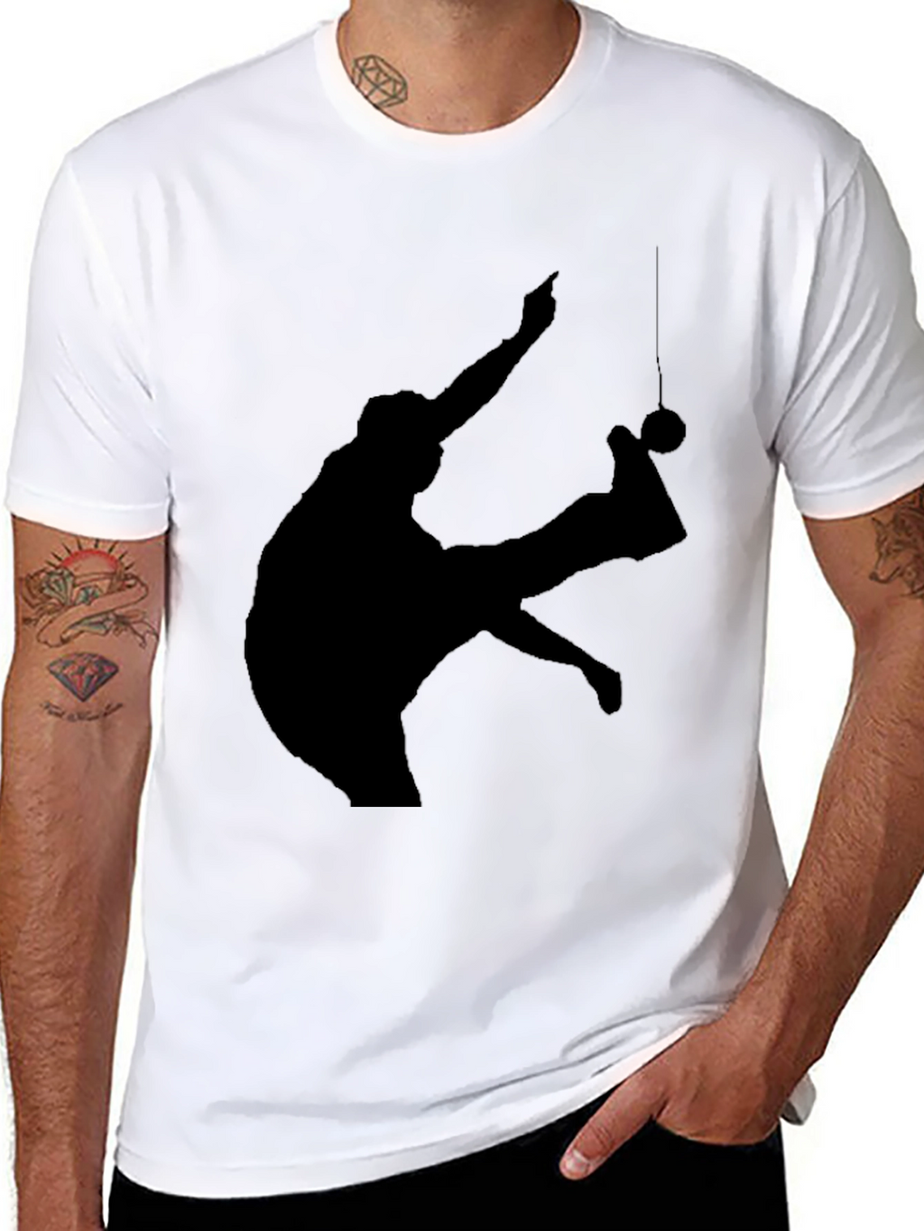 Retro Silhouette Graphic T-Shirt - Black