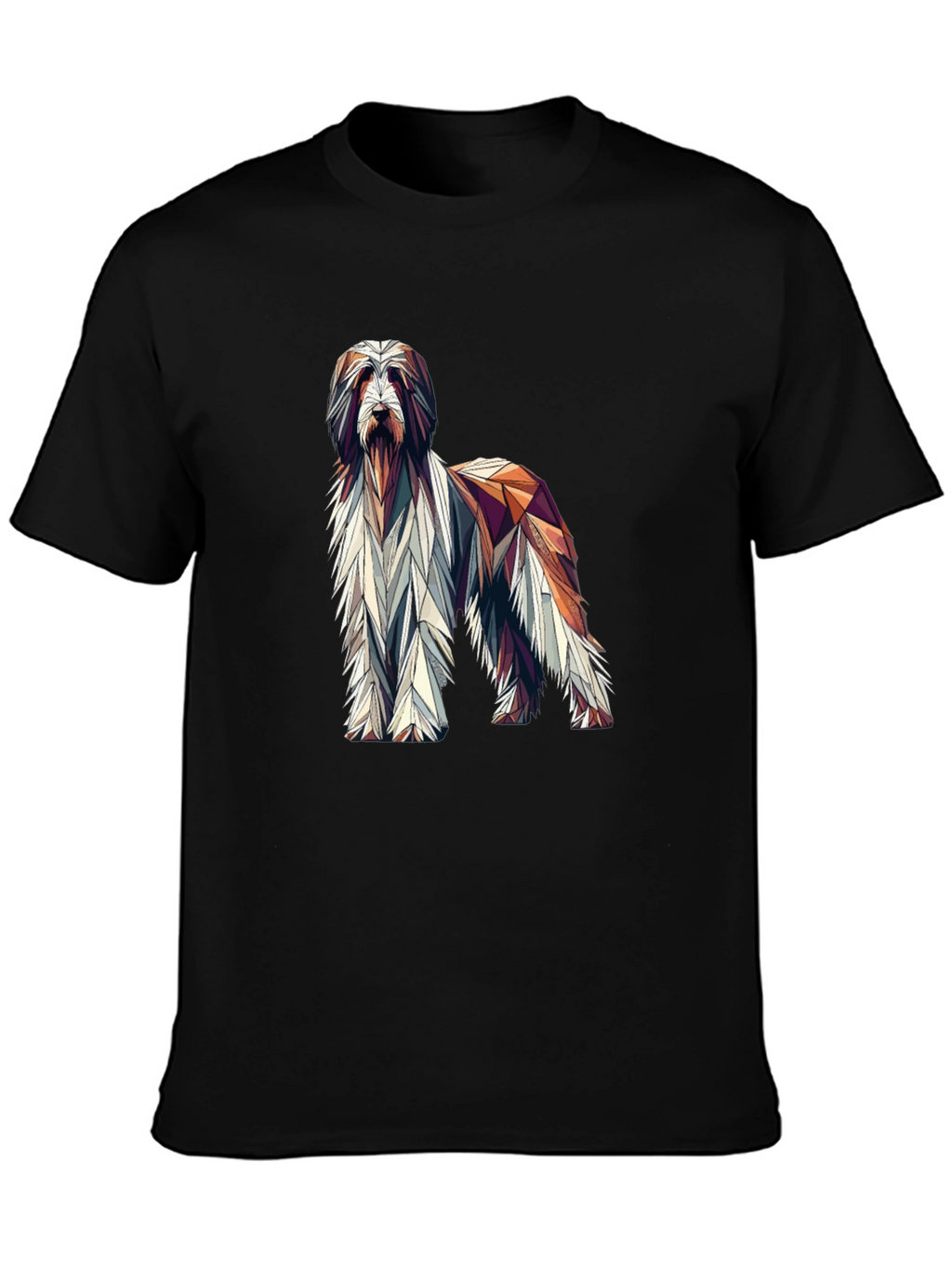 Geometric Dog Graphic Black T-Shirt