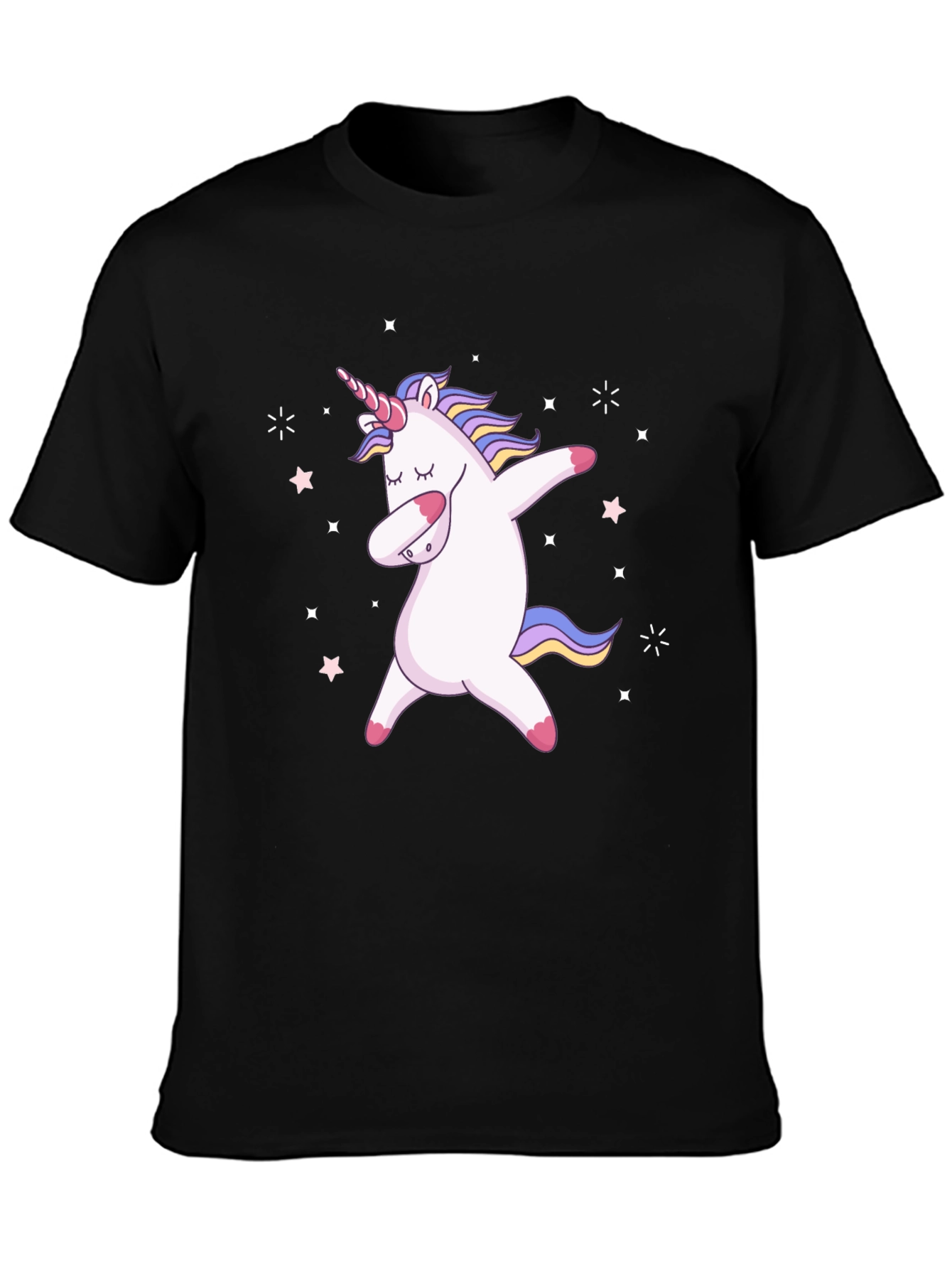 Dabbing Unicorn Black Graphic Tee