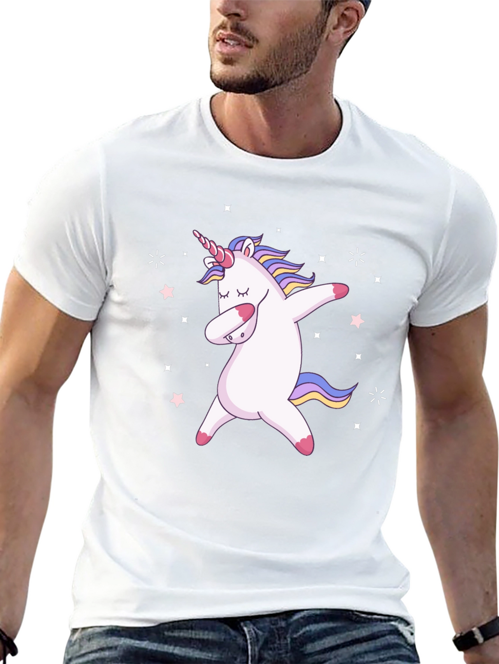 Dabbing Unicorn Black Graphic Tee