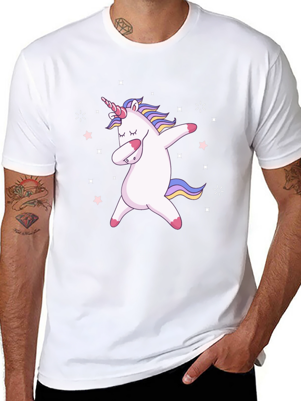 Dabbing Unicorn Black Graphic Tee