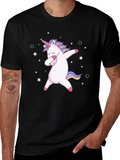 Dabbing Unicorn Black Graphic Tee