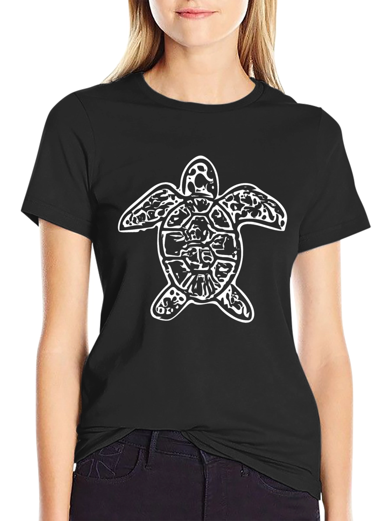 Sea Turtle Graphic Tee - Casual Black T-Shirt