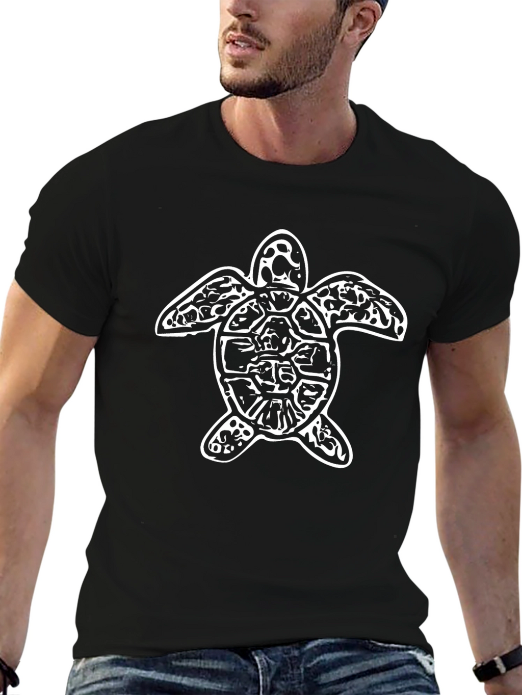 Sea Turtle Graphic Tee - Casual Black T-Shirt