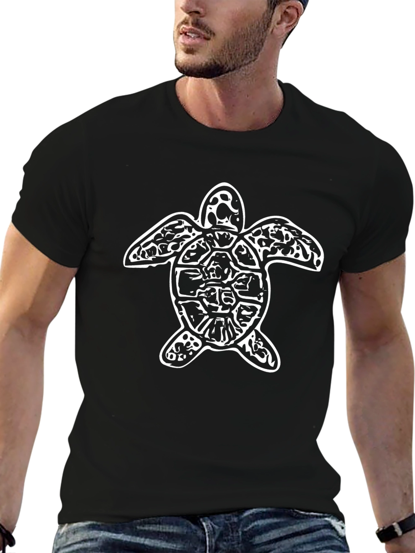 Sea Turtle Graphic Tee - Casual Black T-Shirt
