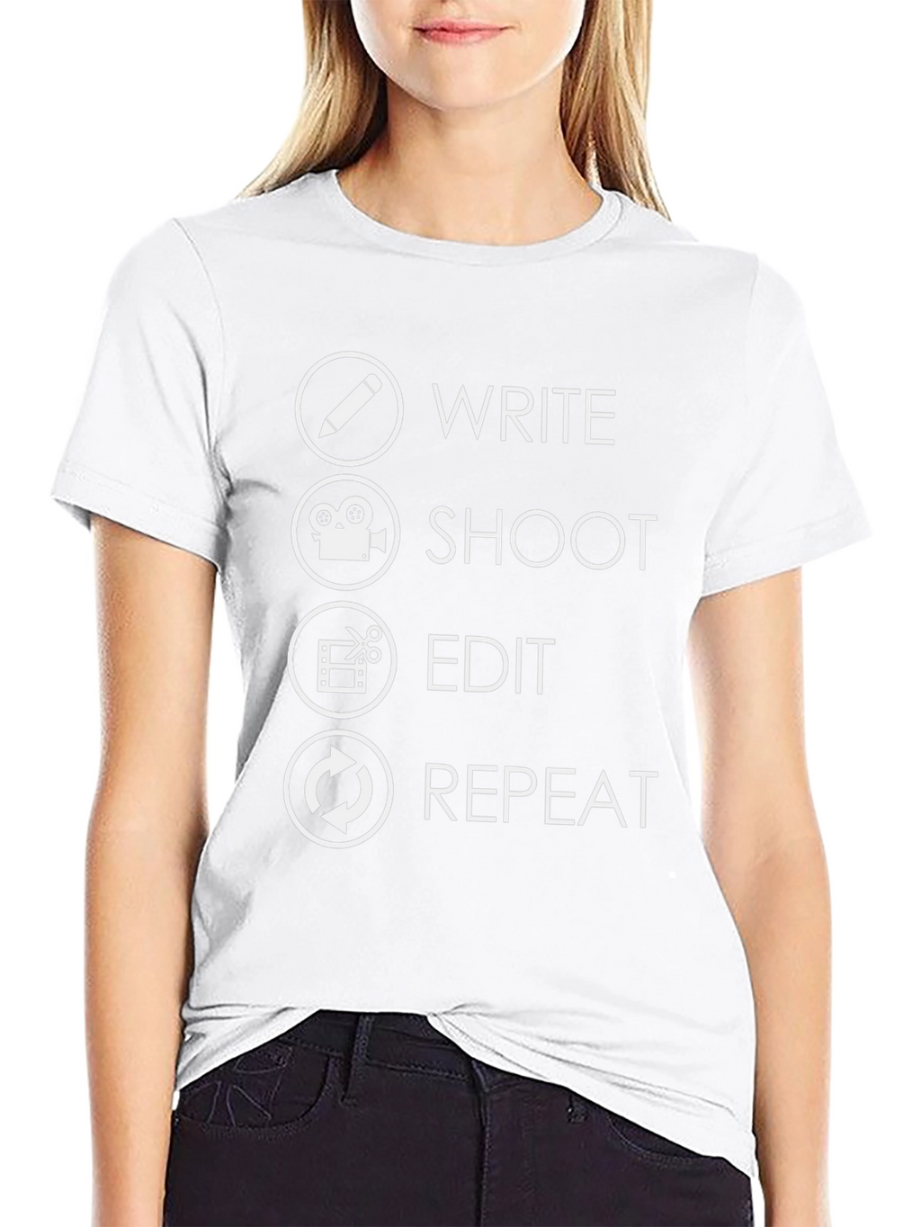 Write Shoot Edit Repeat T-Shirt - Filmmaker Gift