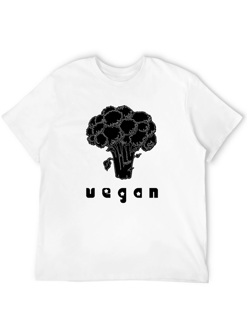 Vegan Broccoli Graphic T-Shirt - Black