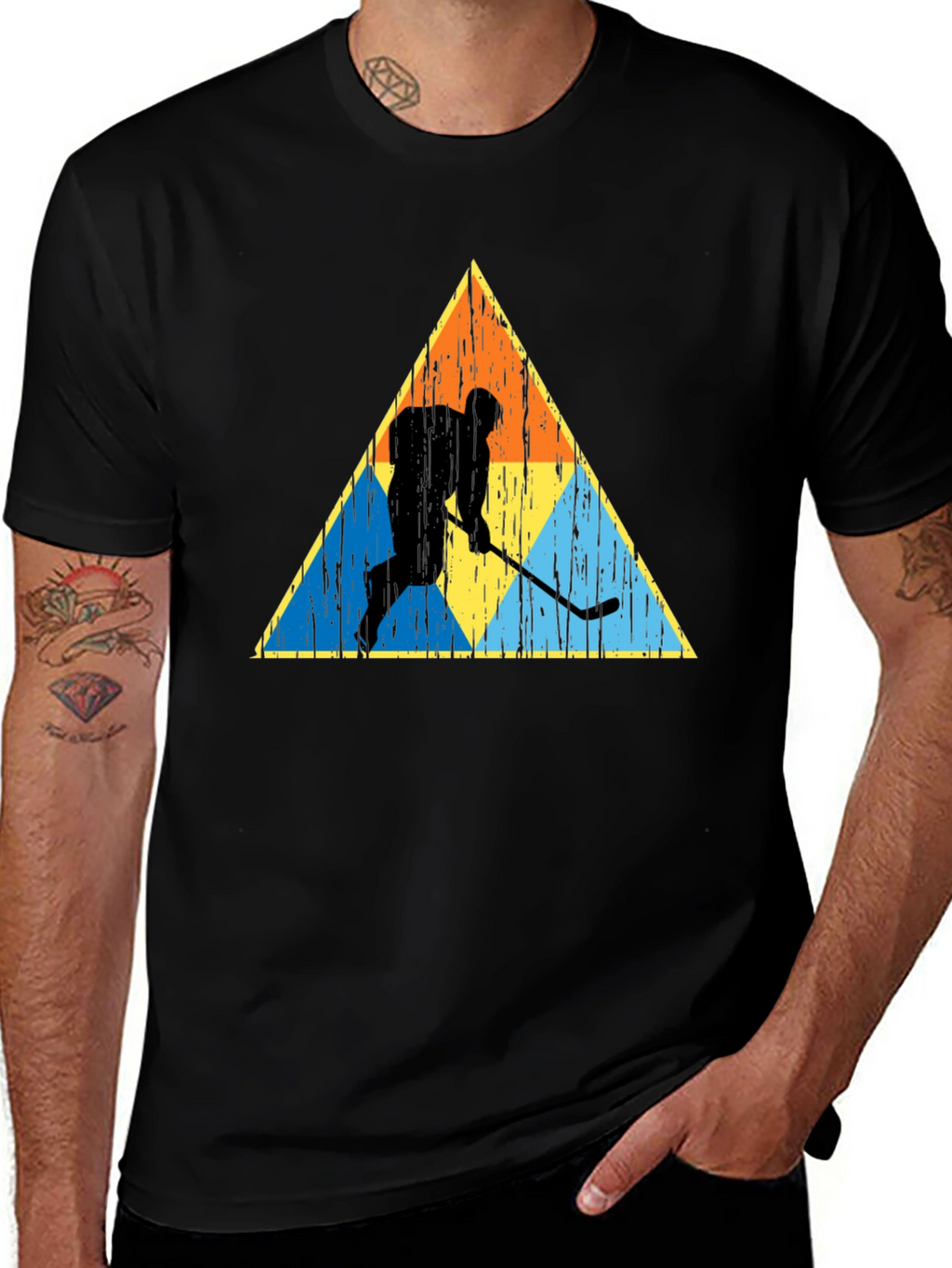 Retro Hockey Player Graphic Tee