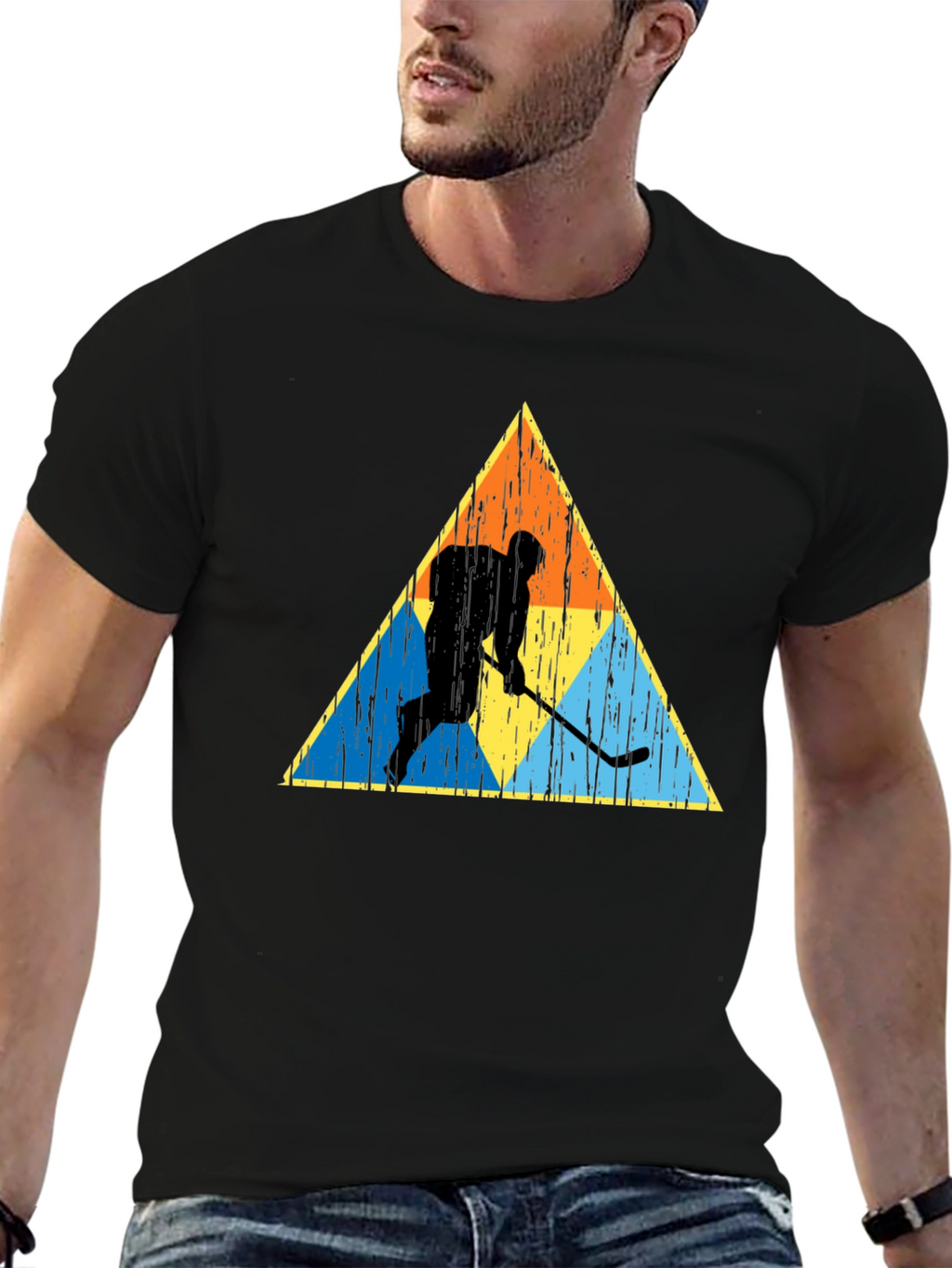Retro Hockey Player Graphic Tee