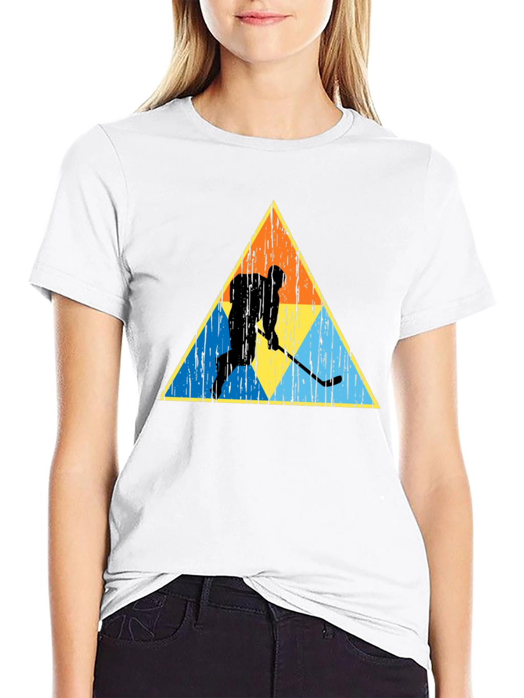 Retro Hockey Player Graphic Tee