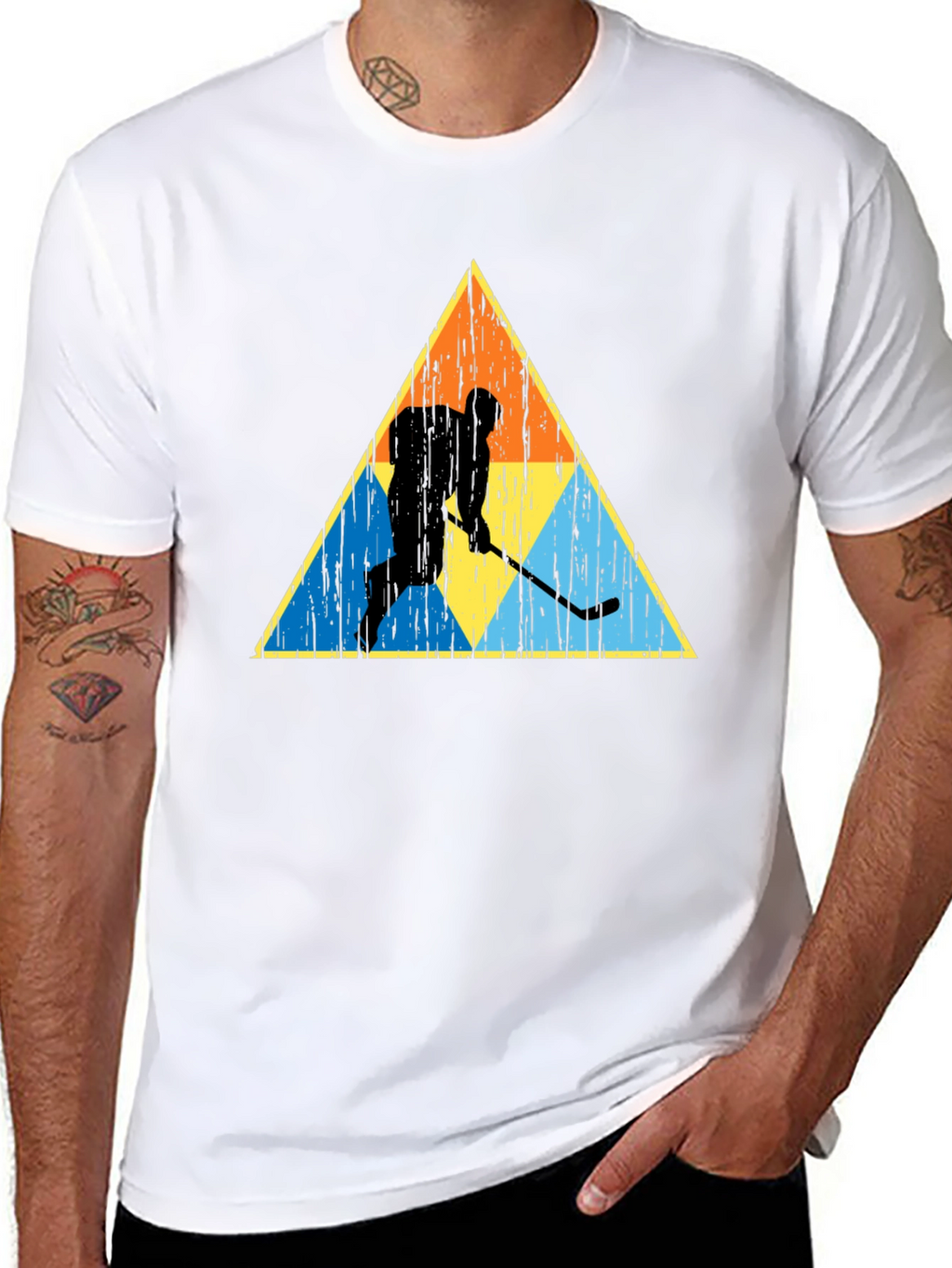 Retro Hockey Player Graphic Tee