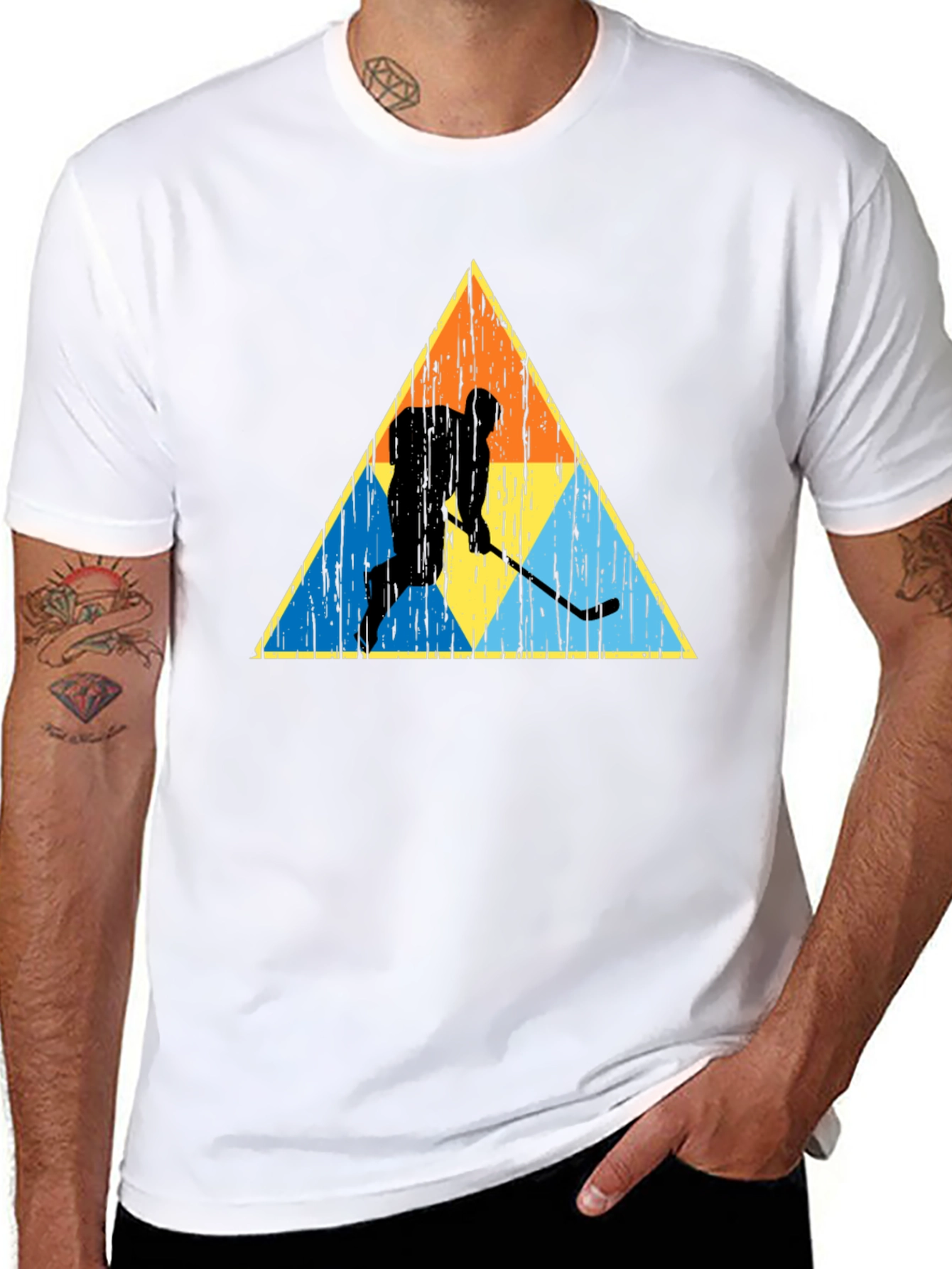 Retro Hockey Player Graphic Tee