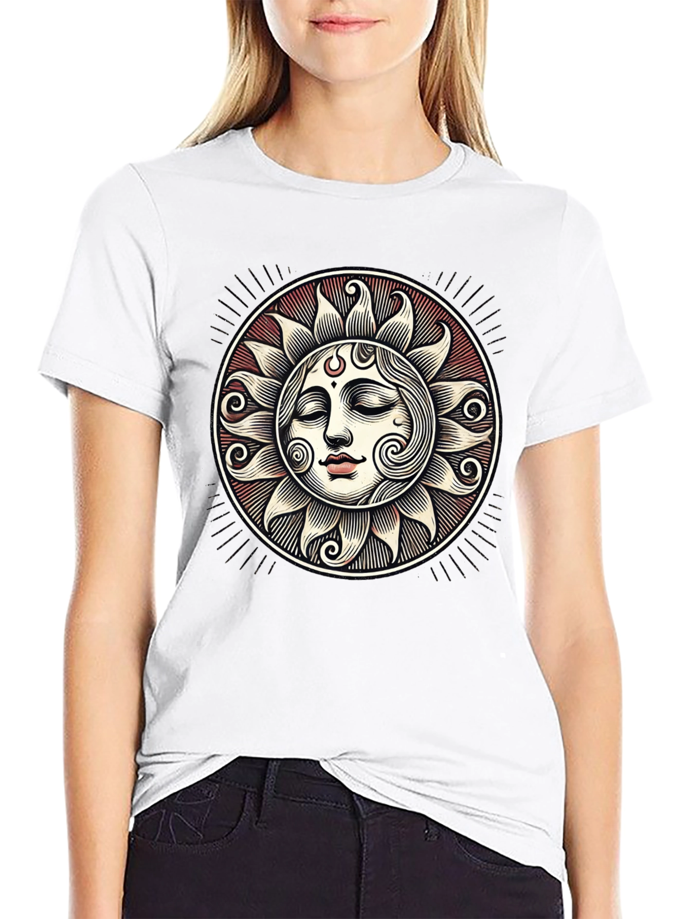 Celestial Sun Face Graphic Tee