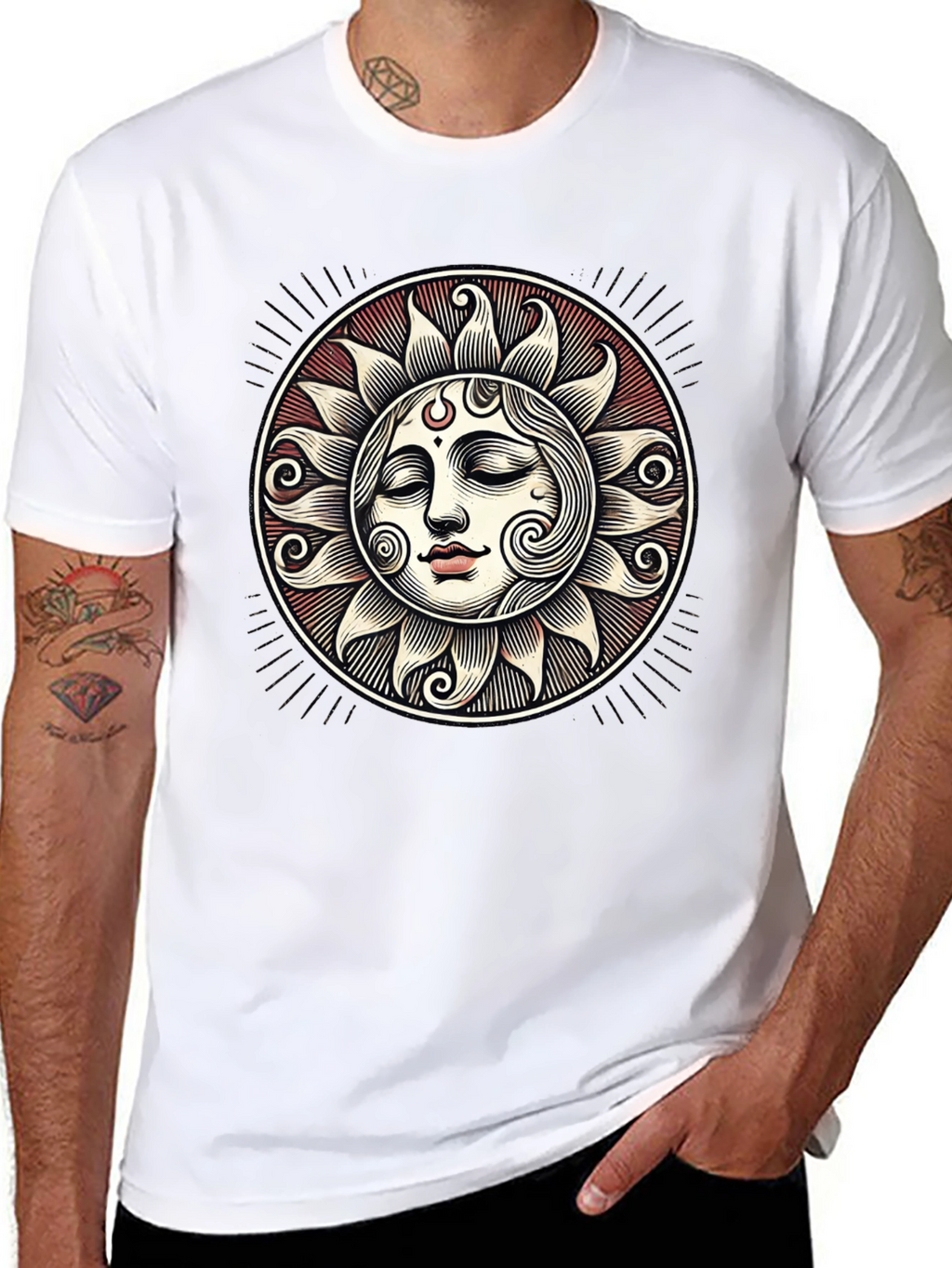 Celestial Sun Face Graphic Tee