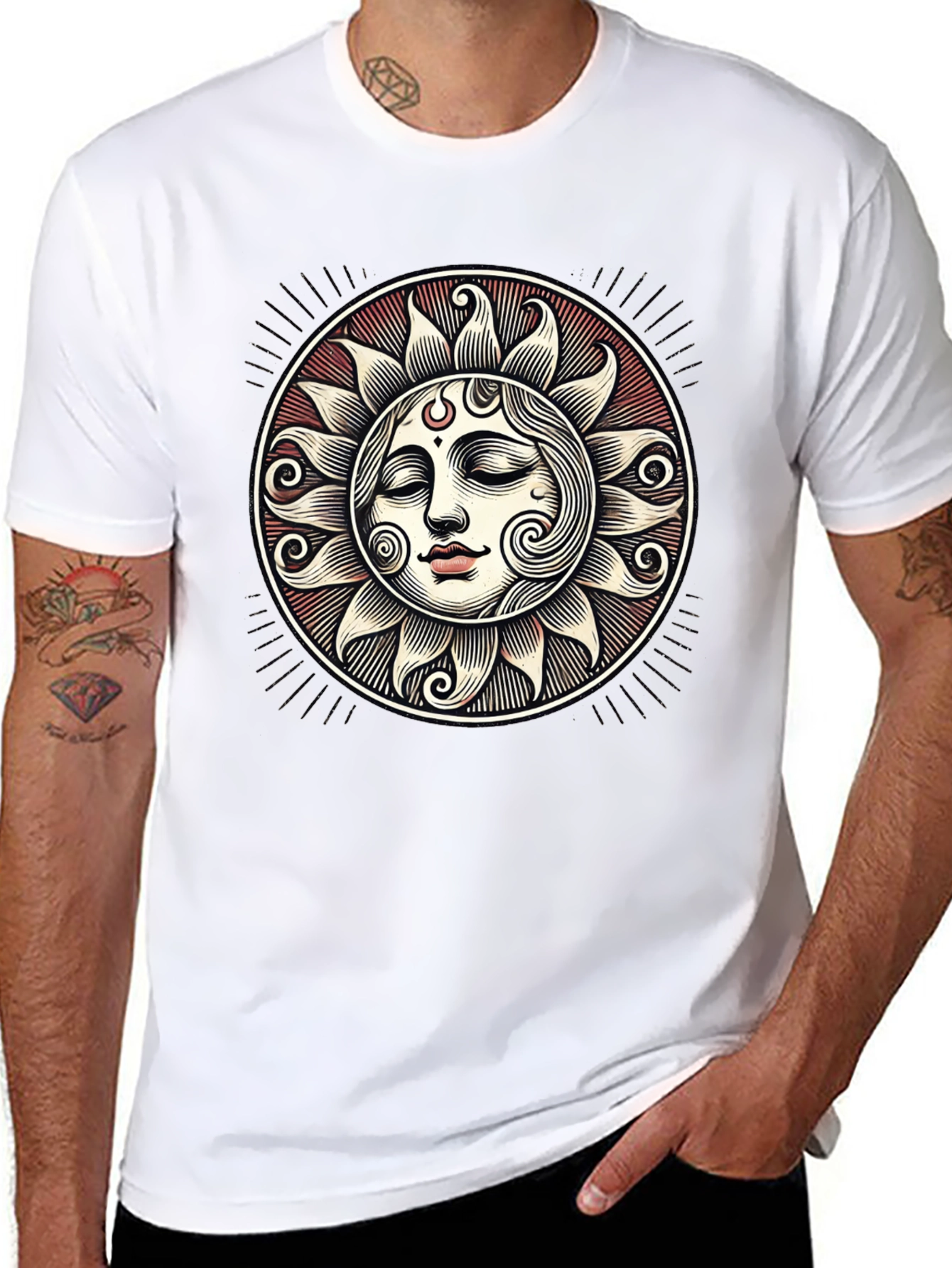 Celestial Sun Face Graphic Tee