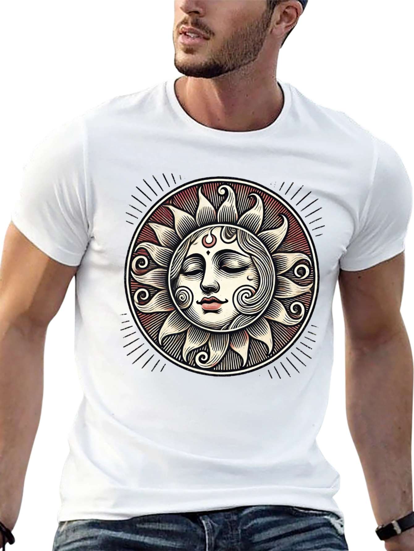 Celestial Sun Face Graphic Tee