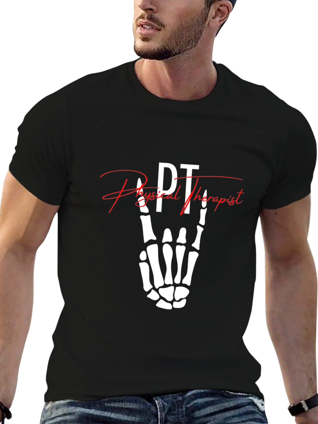 PT Physical Therapist Skeleton Hand T-Shirt