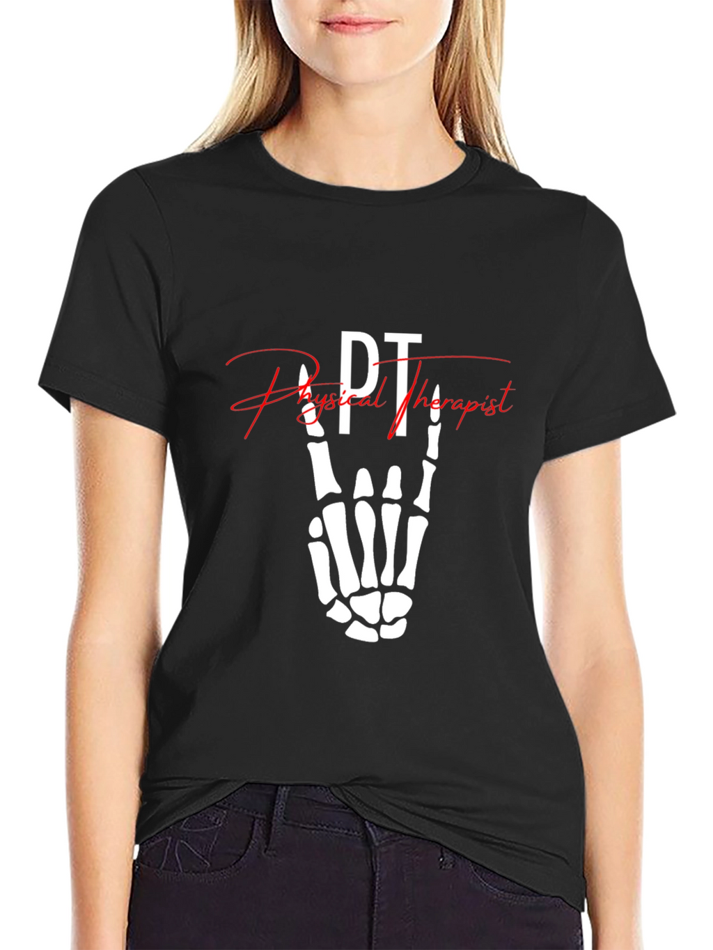 PT Physical Therapist Skeleton Hand T-Shirt
