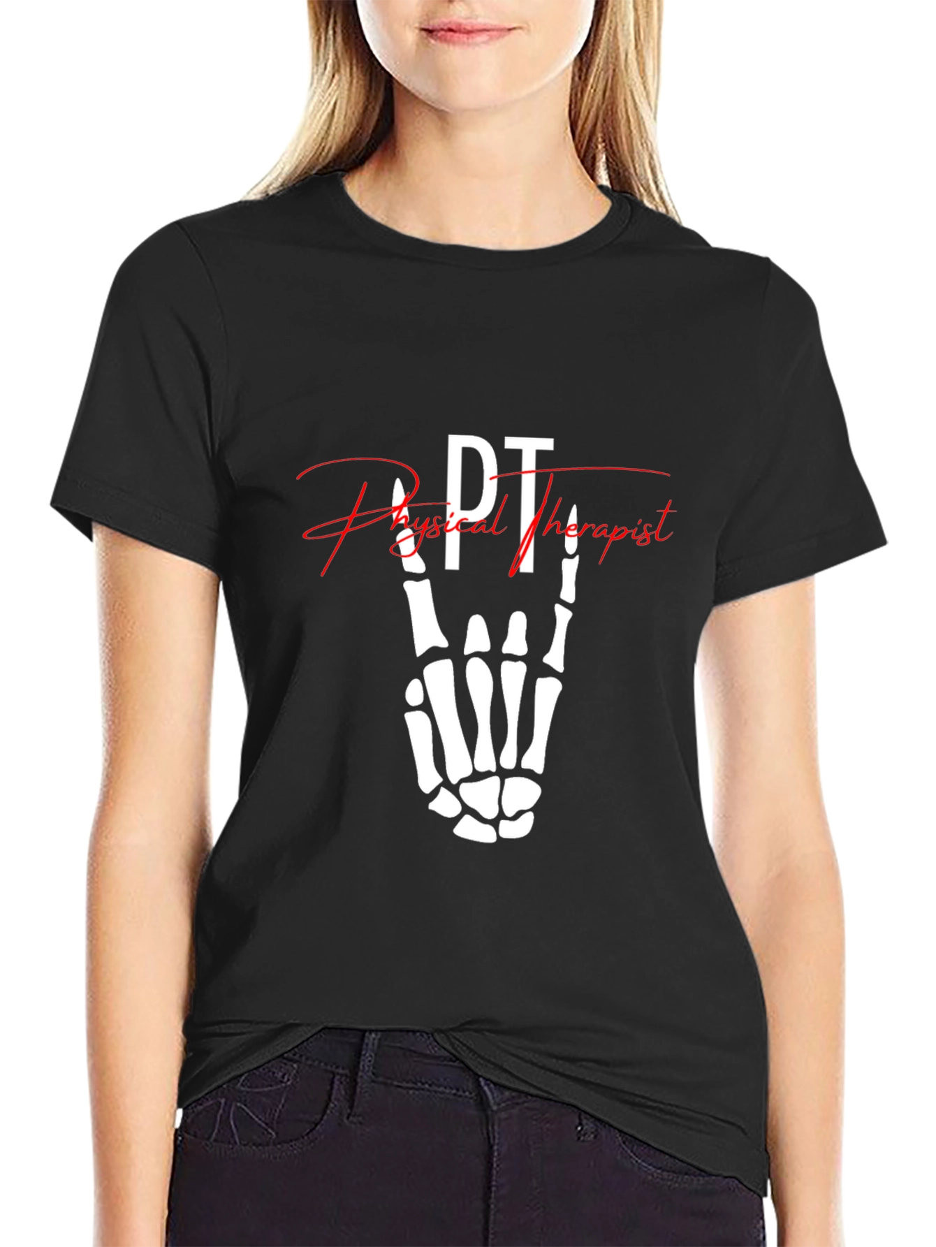 PT Physical Therapist Skeleton Hand T-Shirt
