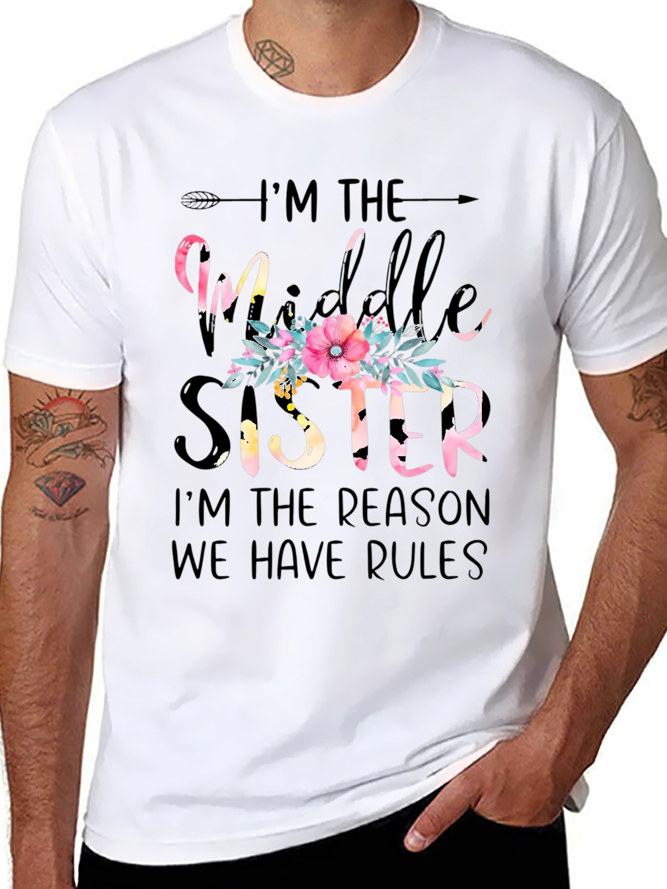 Middle Sister Floral Graphic Tee
