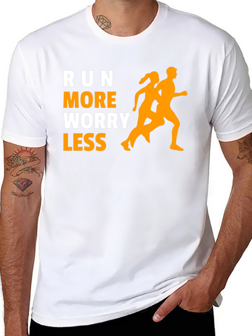 Run More Worry Less Graphic Tee