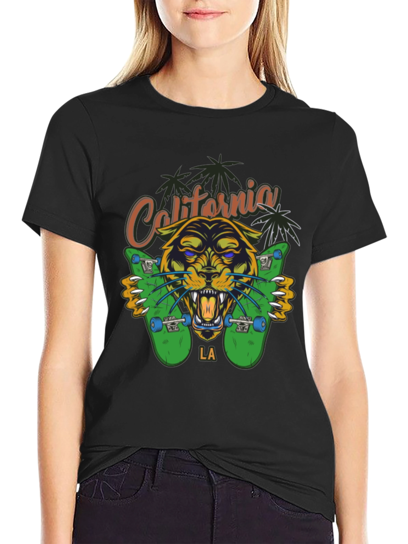 California LA Panther Skateboard T-Shirt