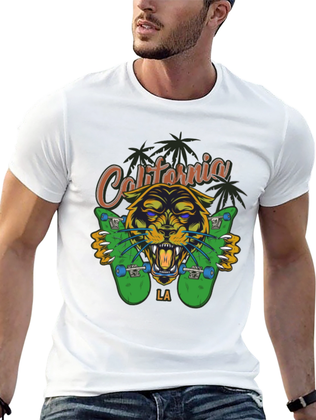 California LA Panther Skateboard T-Shirt