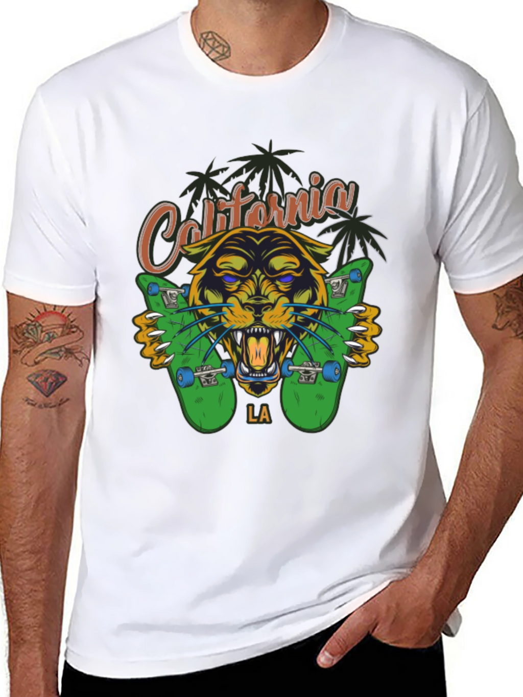 California LA Panther Skateboard T-Shirt
