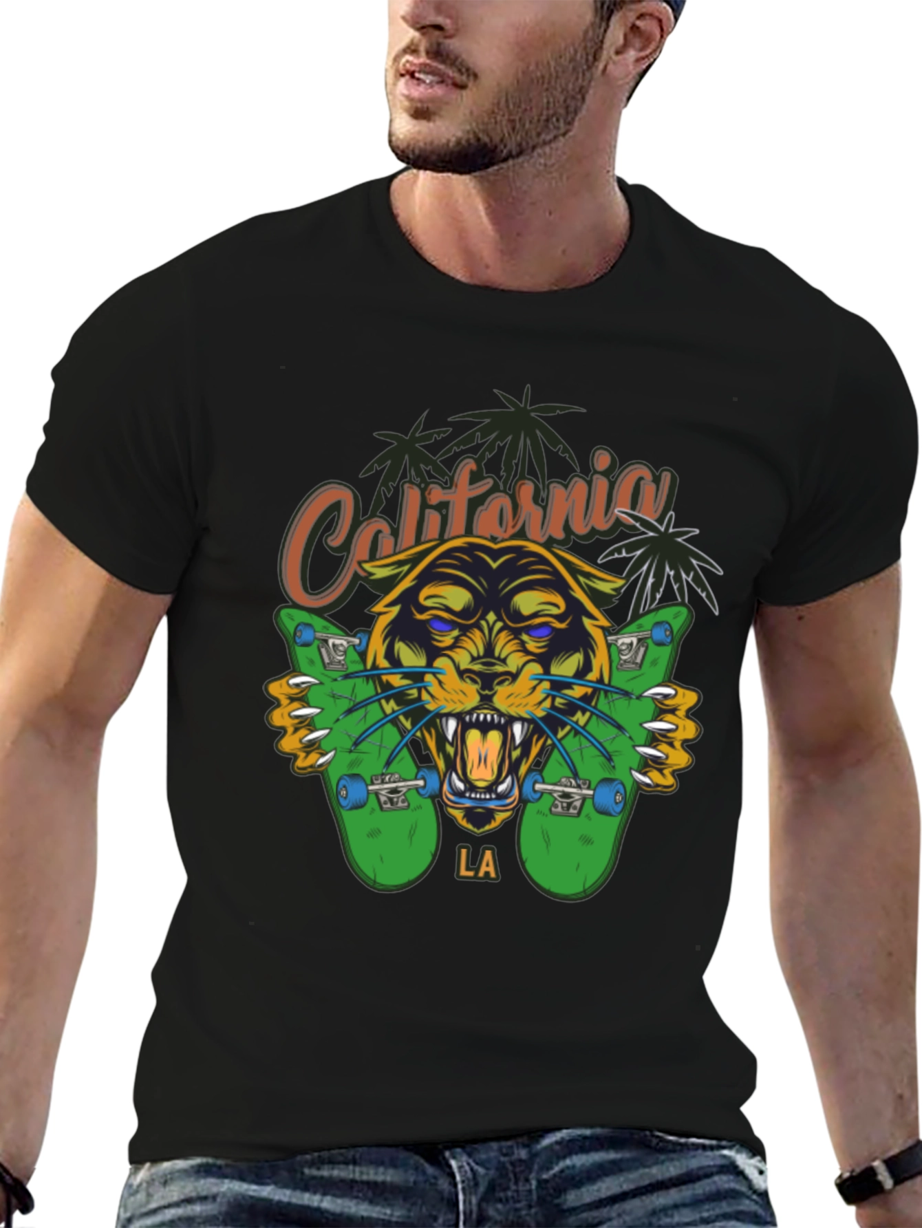 California LA Panther Skateboard T-Shirt