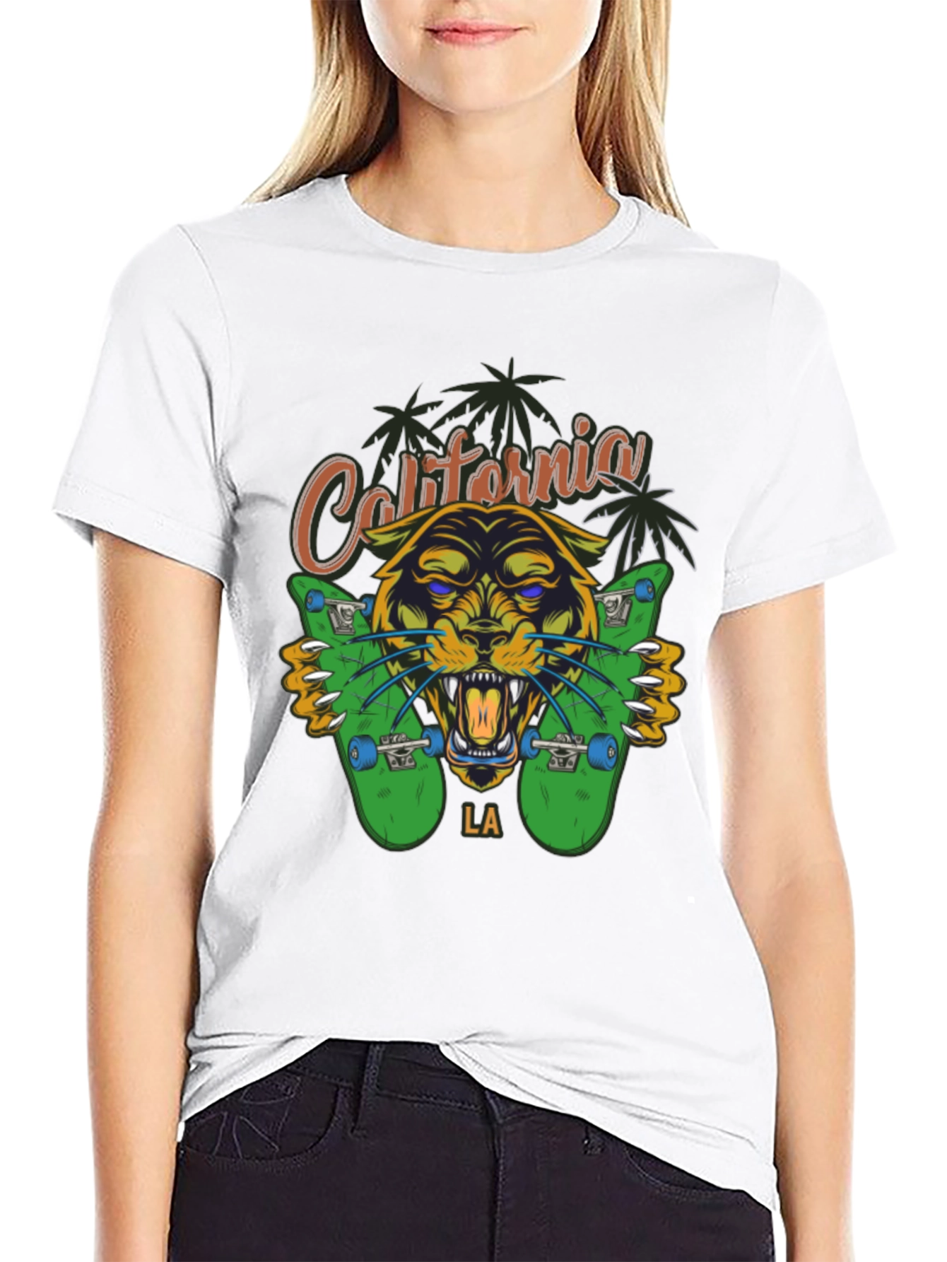 California LA Panther Skateboard T-Shirt
