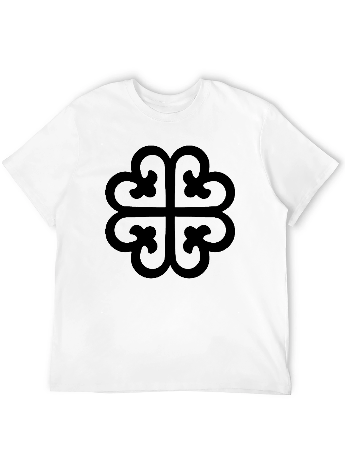 Black Adinkra Heart Symbol T-Shirt