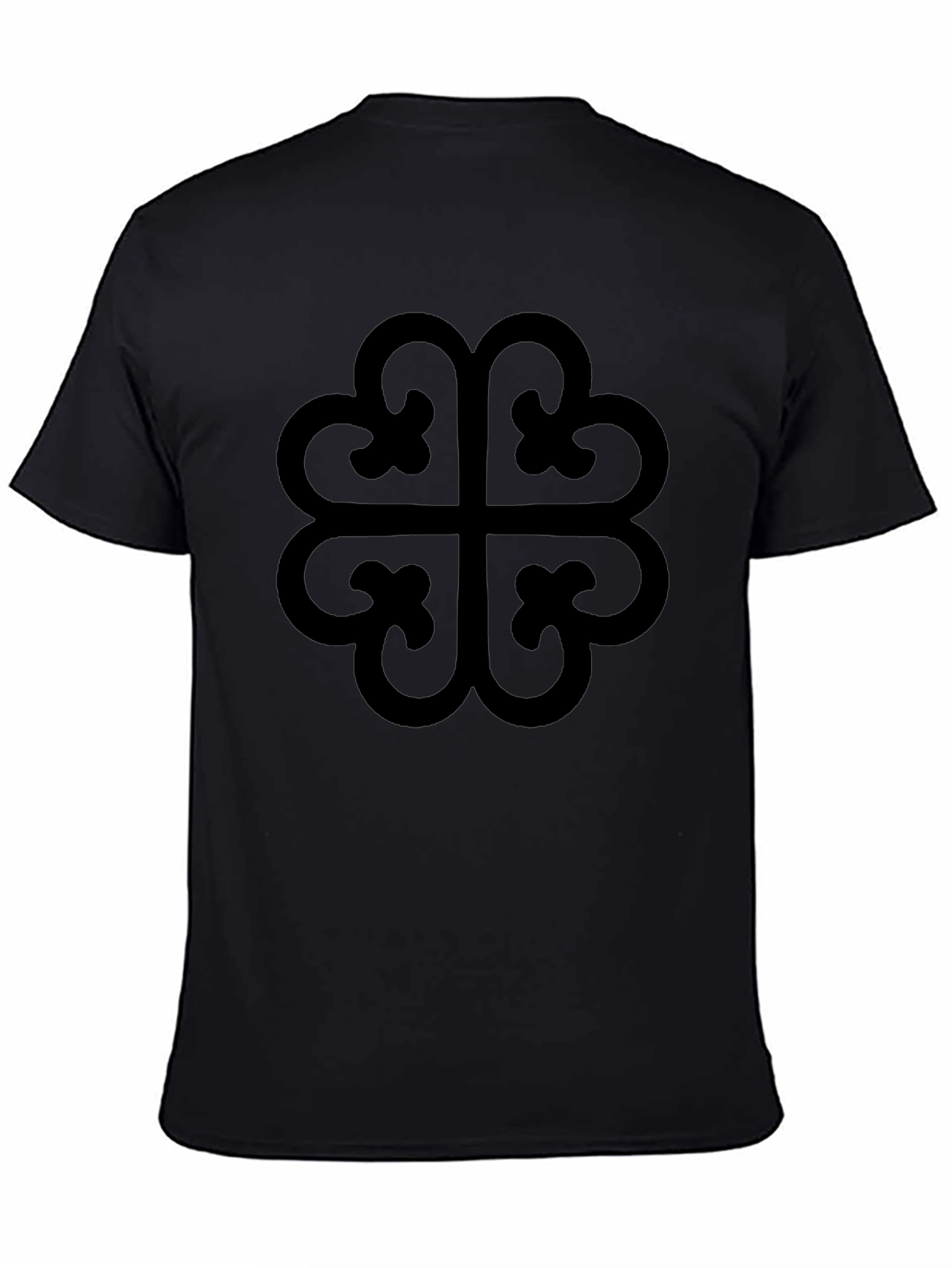 Black Adinkra Heart Symbol T-Shirt