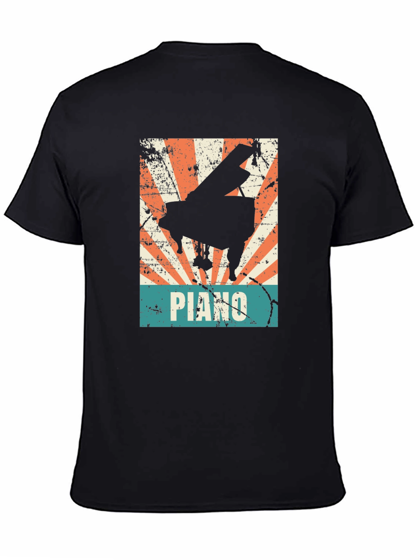 Retro Piano Graphic Tee - Vintage Style Musician T-Shirt