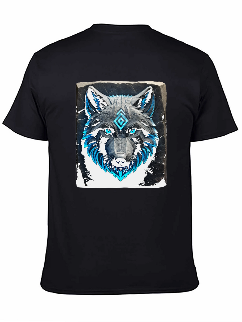 Wolf Graphic Tee - Black Cotton T-Shirt