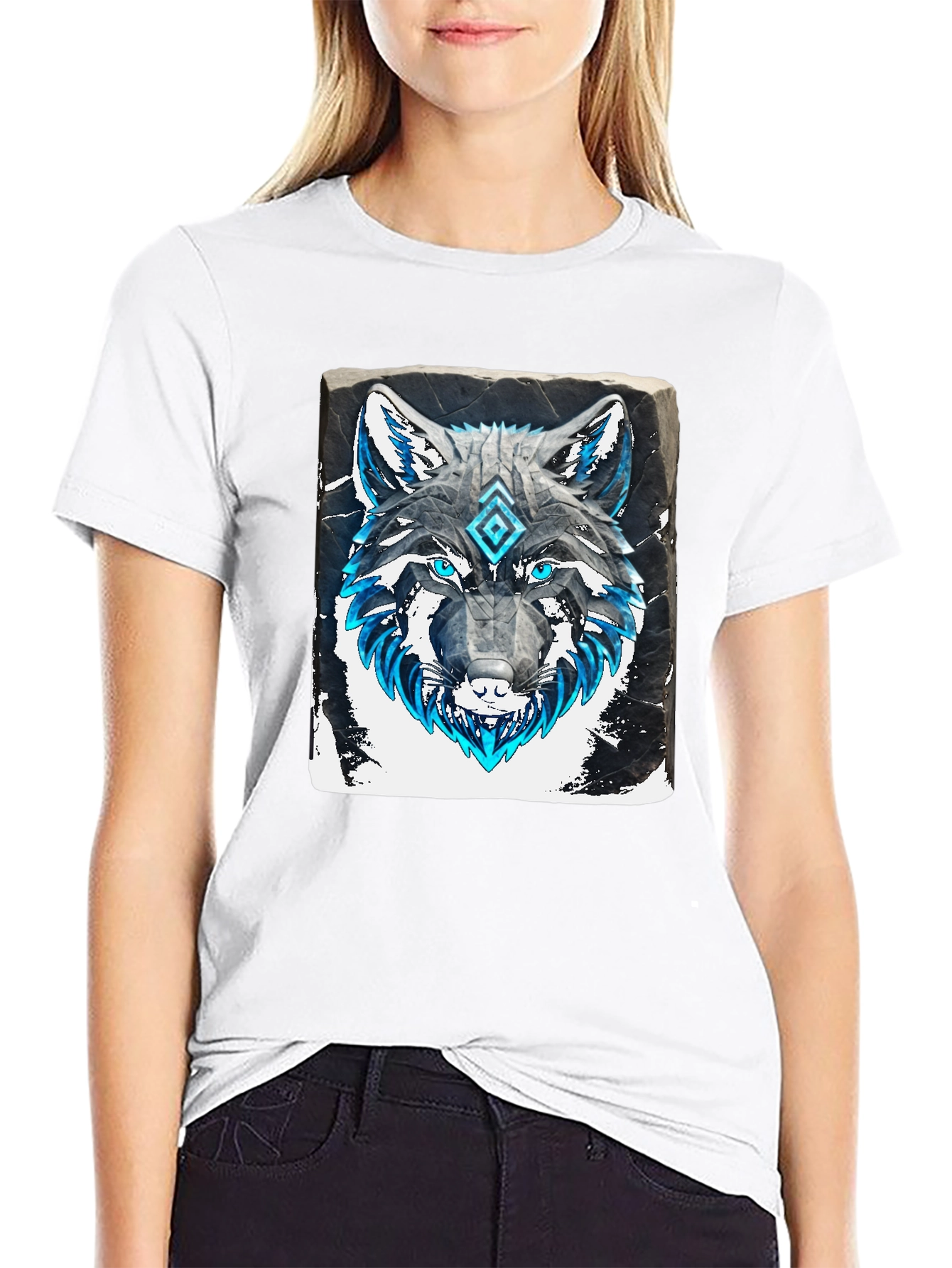 Wolf Graphic Tee - Black Cotton T-Shirt