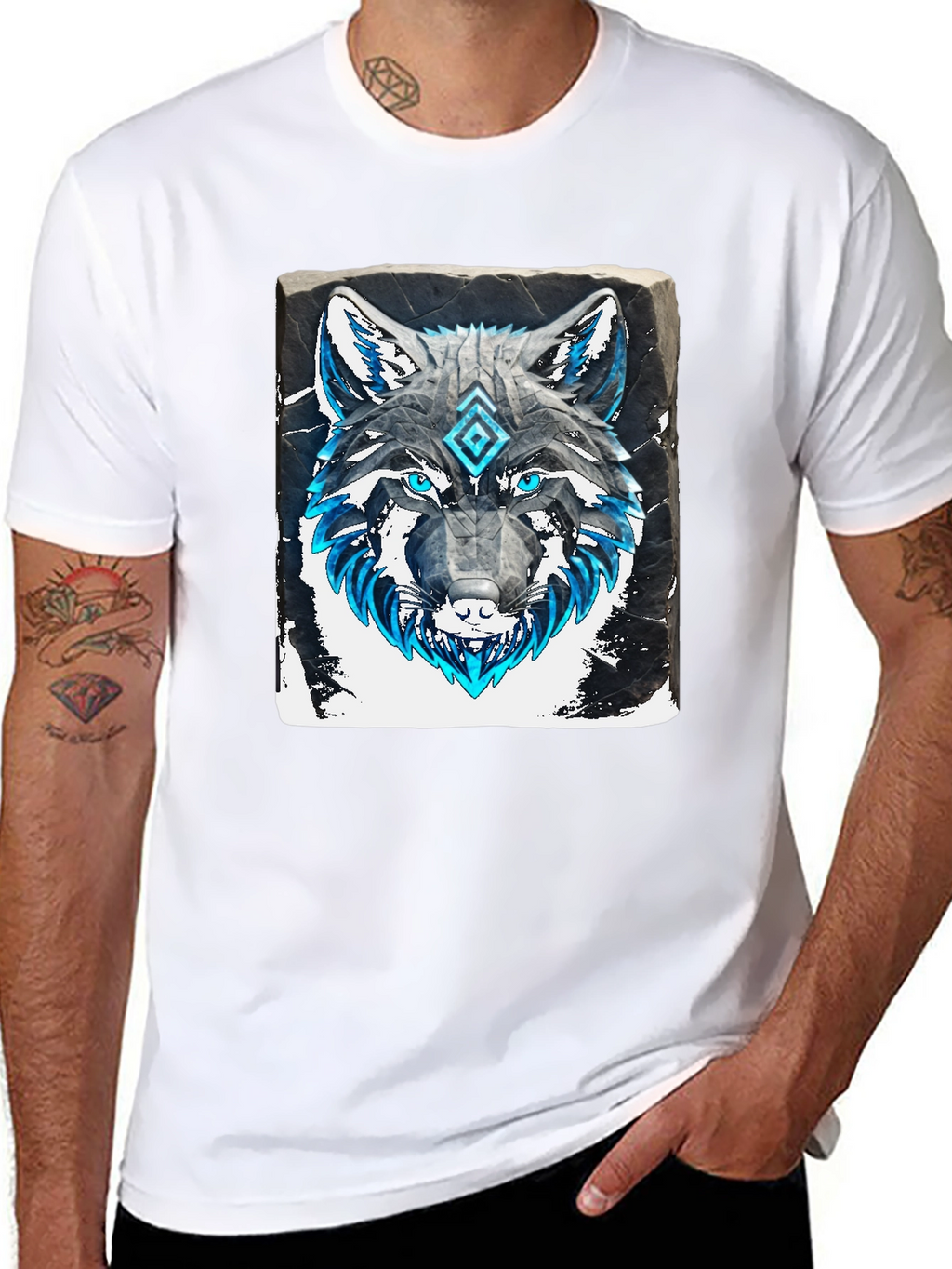 Wolf Graphic Tee - Black Cotton T-Shirt