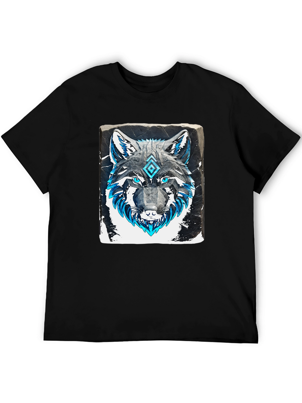 Wolf Graphic Tee - Black Cotton T-Shirt
