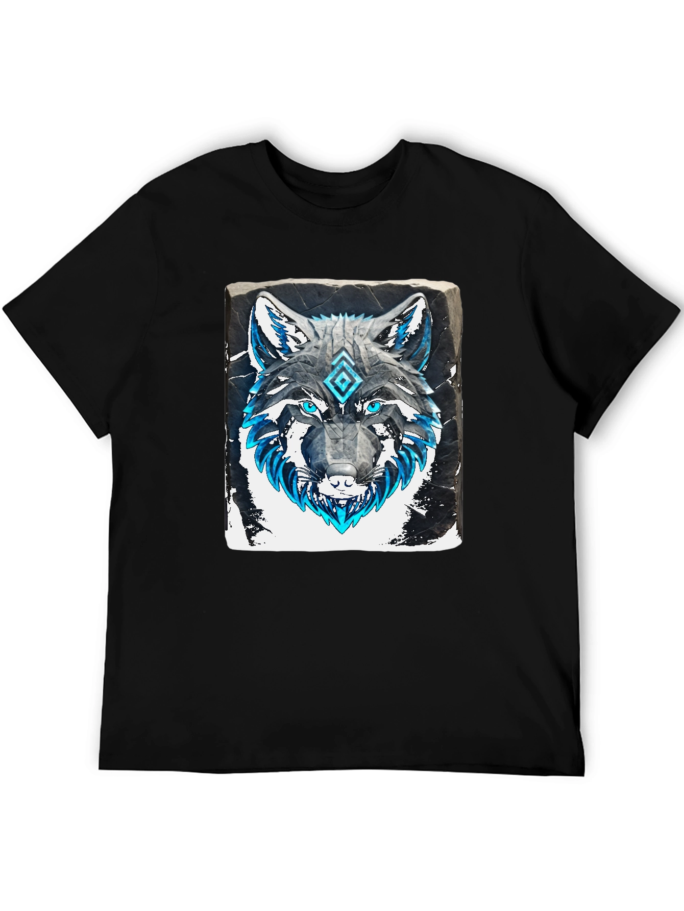 Wolf Graphic Tee - Black Cotton T-Shirt