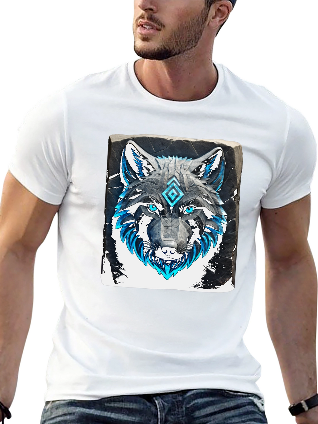Wolf Graphic Tee - Black Cotton T-Shirt
