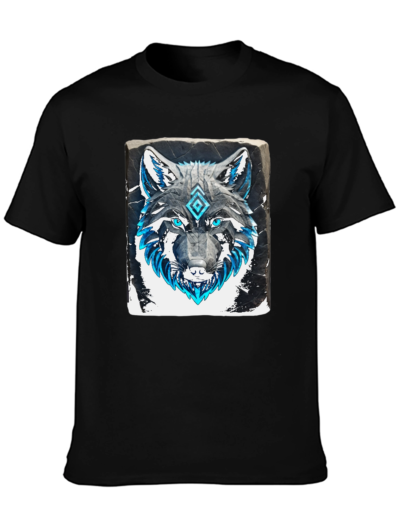 Wolf Graphic Tee - Black Cotton T-Shirt