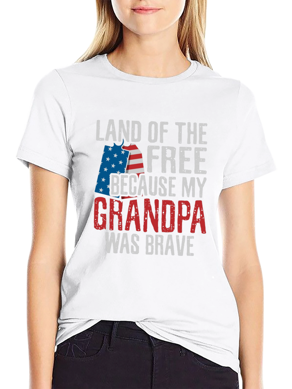 Land of the Free Grandpa Patriotic T-Shirt